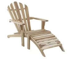 Adirondackstol m/skammel - Teak