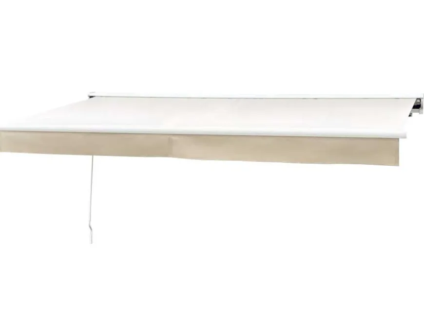 Ask Manuel Markise - Semikassette - 3,5 x 3 m - Hvid/Beige