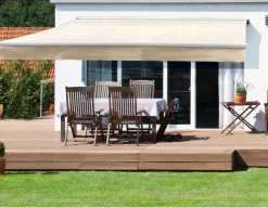 Ask Manuel Markise - Semikassette - 4,8 x 3 m - Hvid/Beige