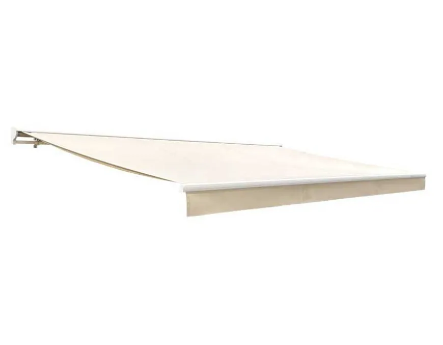 Ask Manuel Markise - Semikassette - 4,8 x 3 m - Hvid/Beige