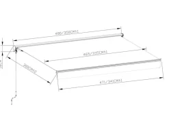 Ask Manuel Markise - Semikassette - 4,8 x 3 m - Hvid/Beige