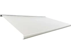 Bøg Markise - m/motor & LED-lys - 4,8 x 3 m - Hvid/Beige