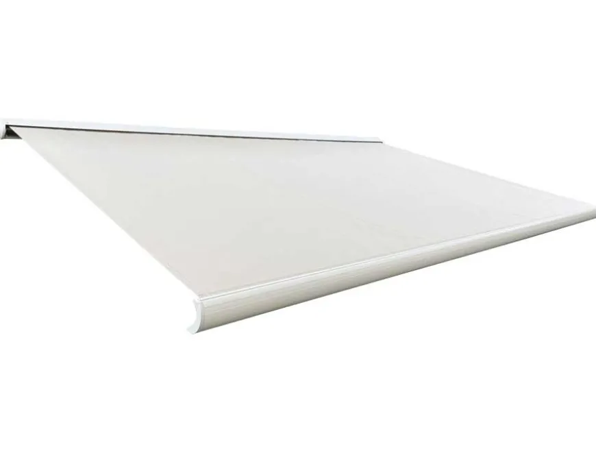 Bøg Markise - m/motor & LED-lys - 4,8 x 3 m - Hvid/Beige