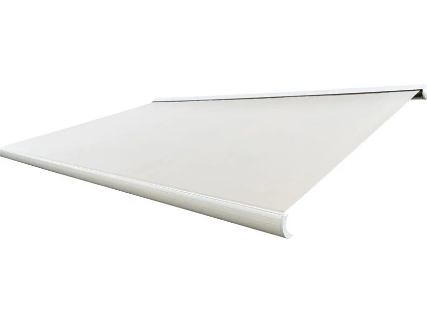 Bøg Markise - m/motor & LED-lys - 4,8 x 3 m - Hvid/Beige