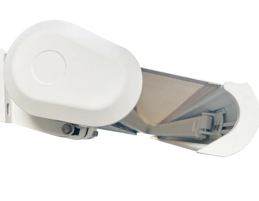 Bøg Markise - m/motor & LED-lys - 4,8 x 3 m - Hvid/Beige
