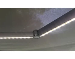 Bøg Markise - m/motor & LED-lys - 4,8 x 3 m - Grå/Grå