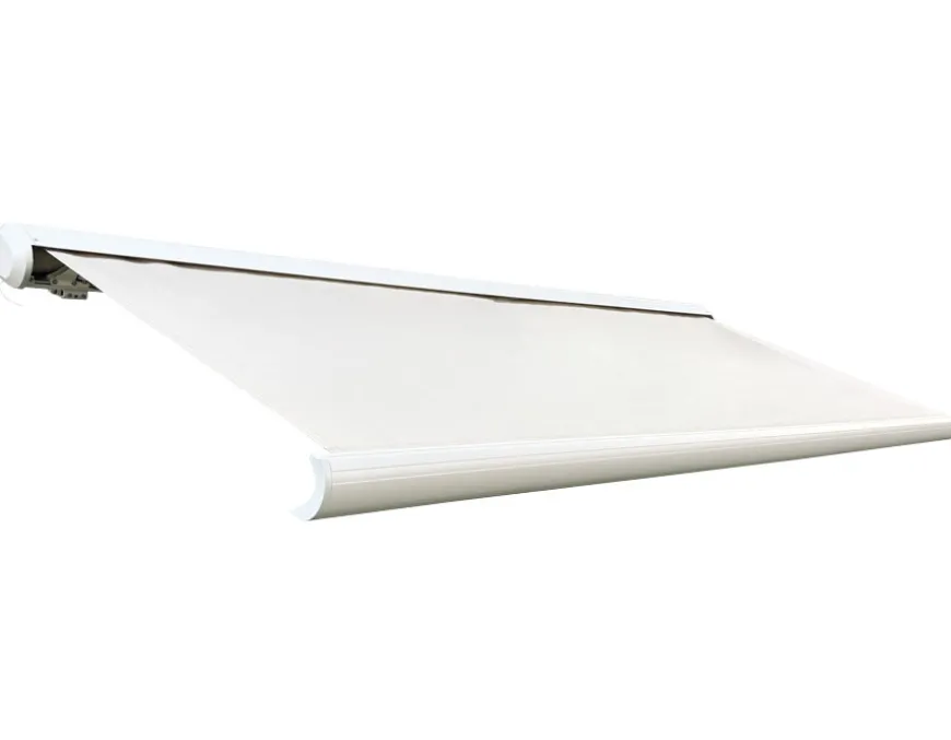 Bøg Markise - m/motor & LED-lys - 3,5 x 3 m - Hvid/Beige