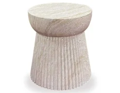 Bolette Sidebord m/riller - Ø37 x 43 cm - Natur