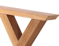 Bordben i Teak - Kryds - 2 stk.