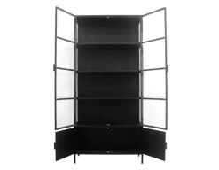 Brande Vitrineskab i Metal - 92x40x201,5 cm - Sort