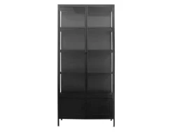 Brande Vitrineskab i Metal - 92x40x201,5 cm - Sort