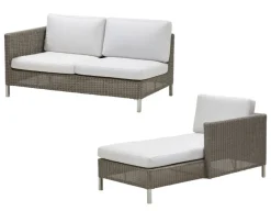 Cane-line Connect Loungesæt m/chaiselounge - Taupe/Hvid