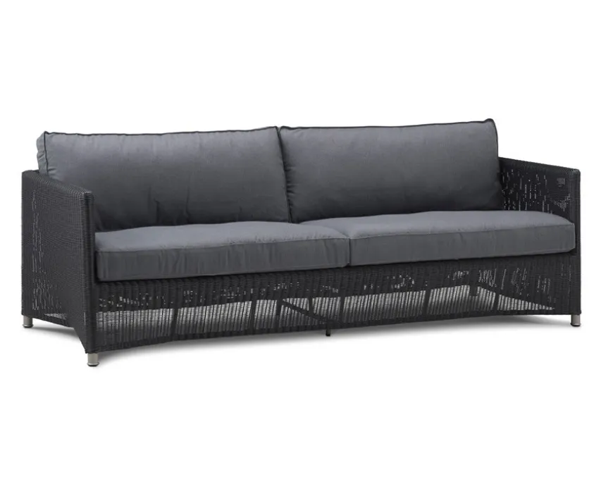 Cane-line Diamond 3 pers. sofa m/hynder - Graphite/Grey