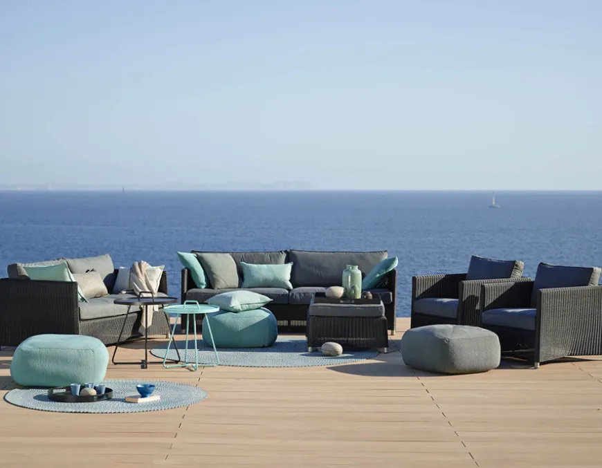 Cane-line Diamond 3 pers. sofa m/hynder - Graphite/Grey