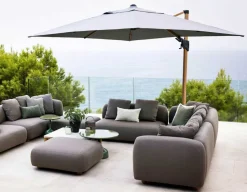 Cane-line Hyde, Hængeparasol, Tilt, 3 x 3 m, Antracit, Trælook