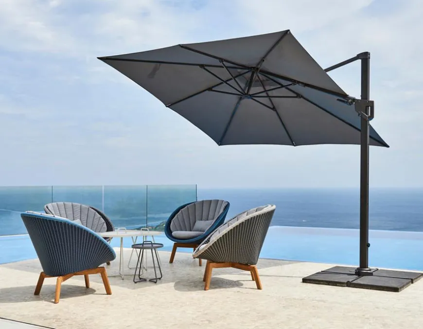 Cane-line Hyde, Hængeparasol, Tilt, 3 x 4 m, Light Grey