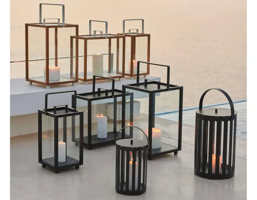 Cane-line Lighthouse Lanterne, Stor, White/Teak
