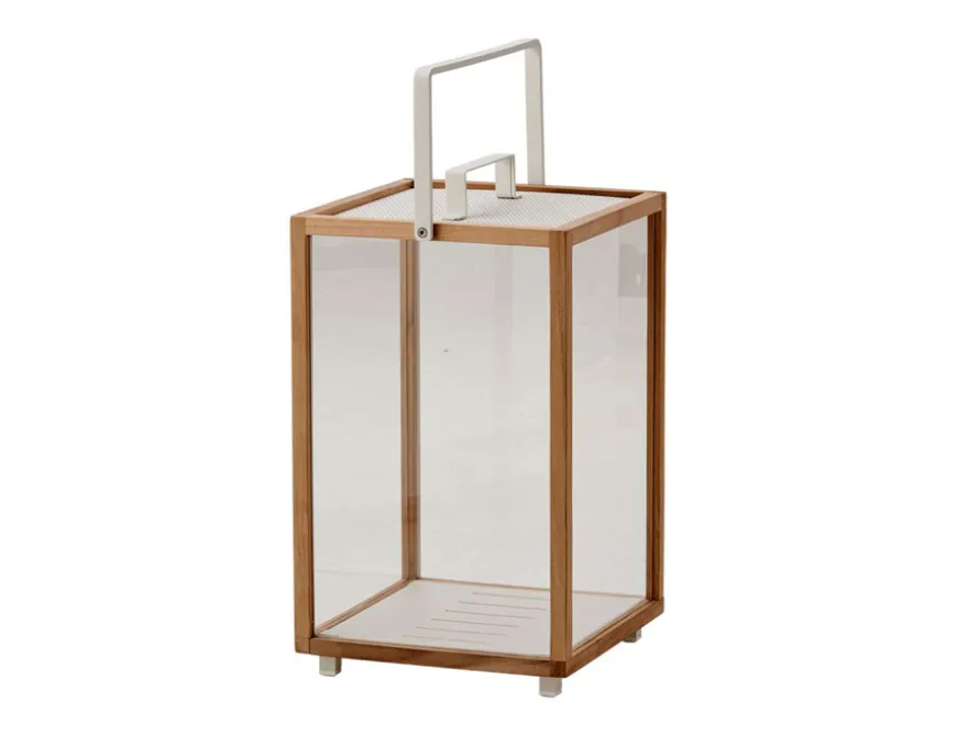Cane-line Lighthouse Lanterne, Stor, White/Teak