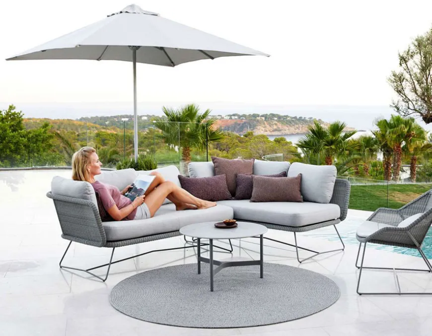 Cane-line Major parasol m/slide system, 3x3 meter, Light Grey