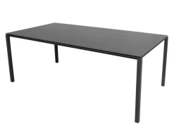 Cane-line Pure Havebord 100x200 cm - Lavagrå m/sort bordplade