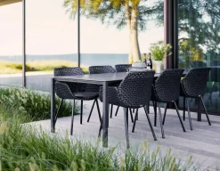 Cane-line Pure Havebord 100x200 cm - Lavagrå m/sort bordplade