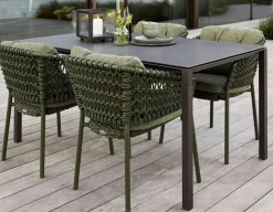 Cane-line Pure Havebord 90x150 cm - Lavagrå m/sort bordplade
