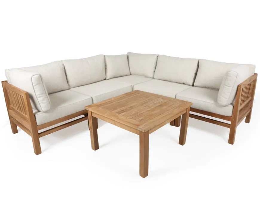 Colorado Teak Modulsæt Hjørne - m/Andorra Airflow hynder