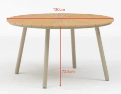 DaneLine Adam Havebord - Nonwood - Ø130 cm - Latte