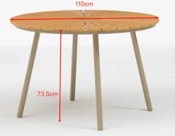 DaneLine Adam Havebord - Nonwood - Ø110 cm - Latte