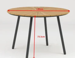 DaneLine Adam Havebord - Nonwood - Ø110 cm - Grå