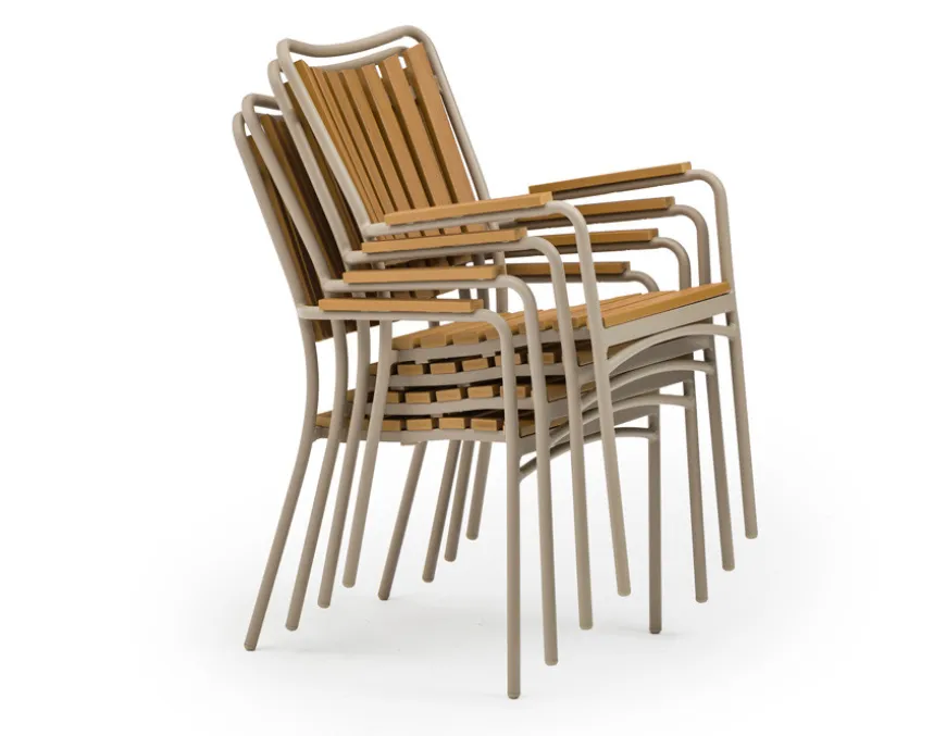 DaneLine Adam Havemøbelsæt - Nonwood - Ø130 cm - Latte
