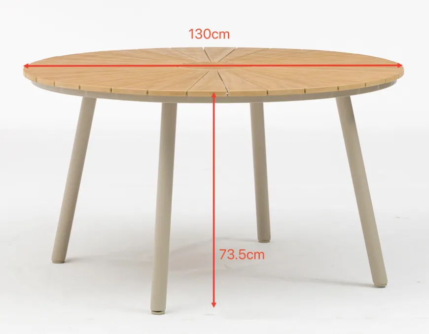 DaneLine Adam Havemøbelsæt - Nonwood - Ø130 cm - Latte