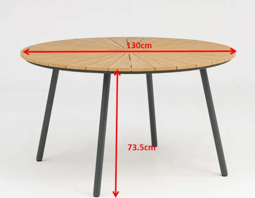 DaneLine Adam Havemøbelsæt - Nonwood - Ø130 cm - Grå