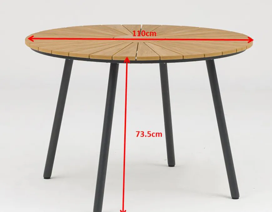 DaneLine Adam Havemøbelsæt - Nonwood - Ø110 cm - Grå
