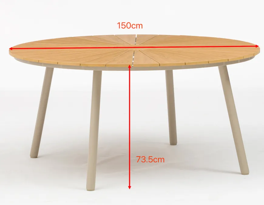 DaneLine Adam Havemøbelsæt - Nonwood - Ø150 cm - Latte