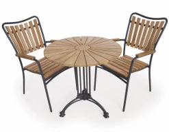 DaneLine Eva Teak Cafésæt - Ø70 cm - Grå