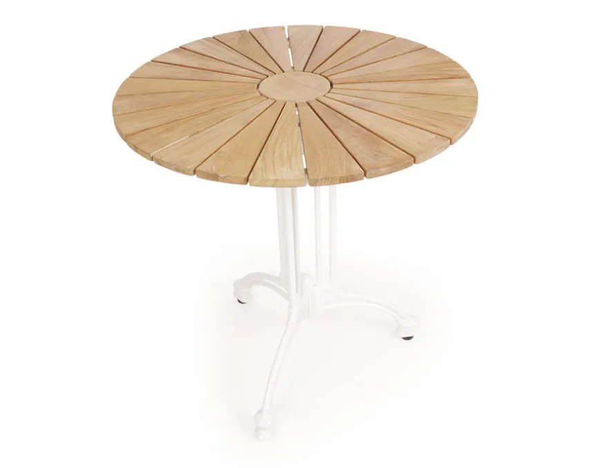 DaneLine Eva Teak Cafésæt - Ø70 cm - Hvid
