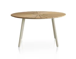 DaneLine Eva Teak Havebord - Ø130 cm - Latte