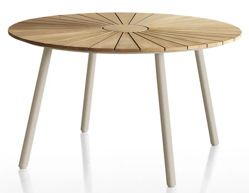 DaneLine Eva Teak Havebord - Ø130 cm - Latte
