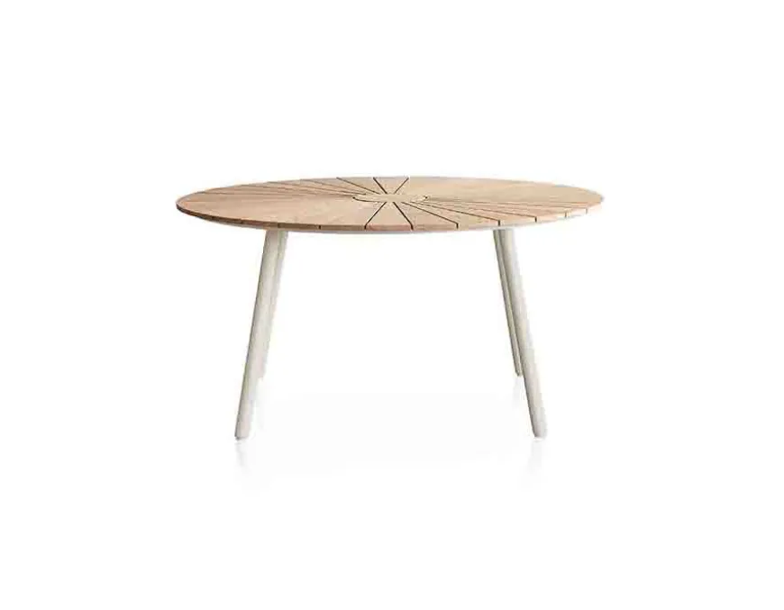 DaneLine Eva Teak Havebord - Ø150 cm - Latte
