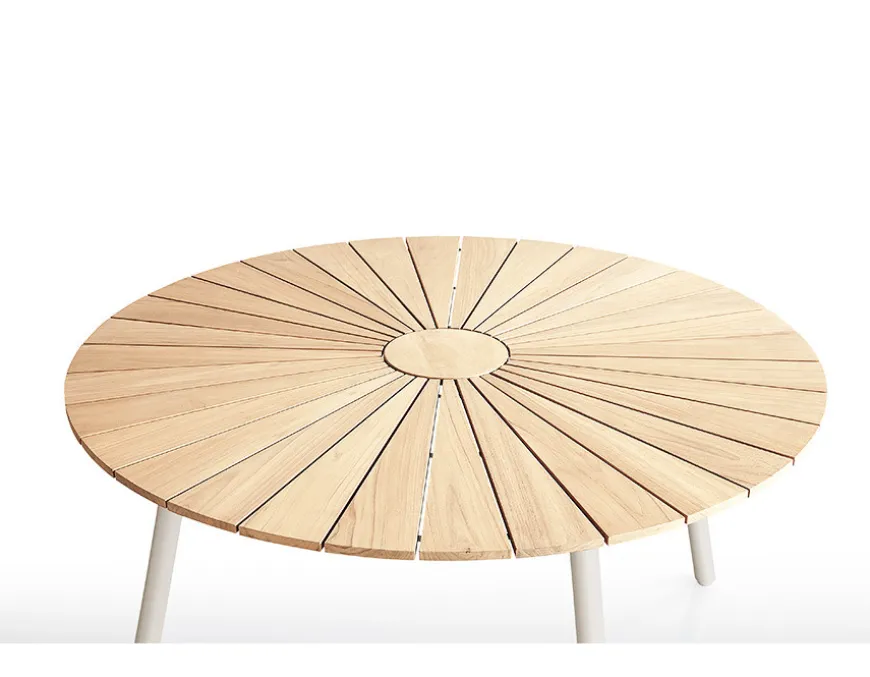 DaneLine Eva Teak Havebord - Ø150 cm - Latte