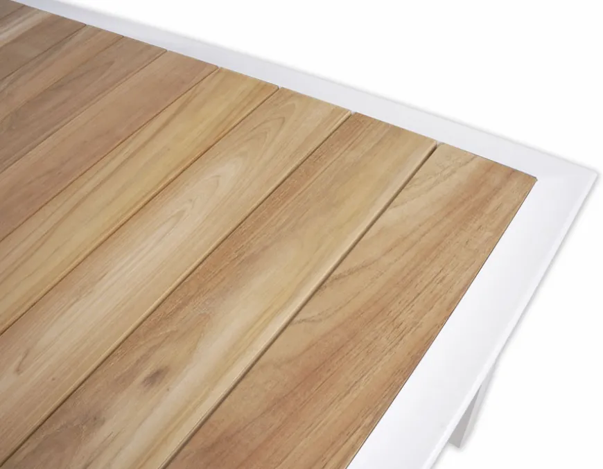 DaneLine Eva Teak Havebord - 102x219 cm - Hvid