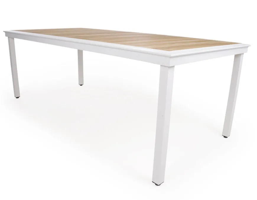 DaneLine Eva Teak Havebord - 102x219 cm - Hvid