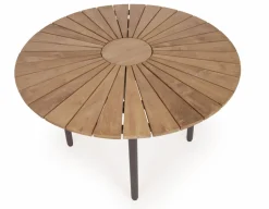 DaneLine Eva Teak Havebord - Ø110 cm - Grå