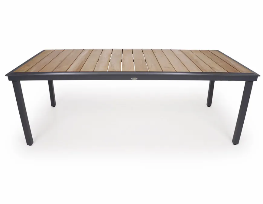 DaneLine Eva Teak Havebord - 102x219 cm - Grå