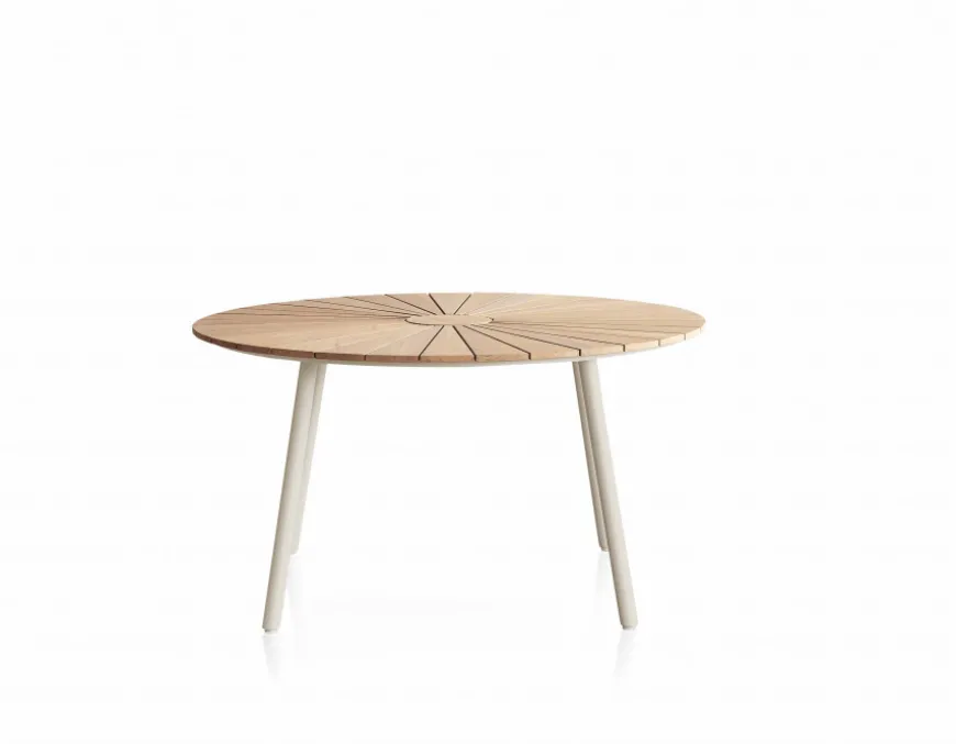 DaneLine Eva Teak Havemøbelsæt - Ø110 cm - Latte