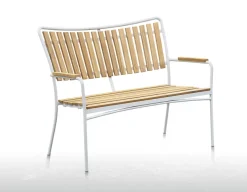 DaneLine Eva Teak Havemøbelsæt m/bænk+2 stole - 90x160 cm - Hvid