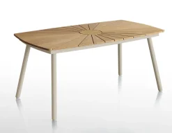 DaneLine Eva Teak Havemøbelsæt m/4 stole - 90x160 cm - Latte