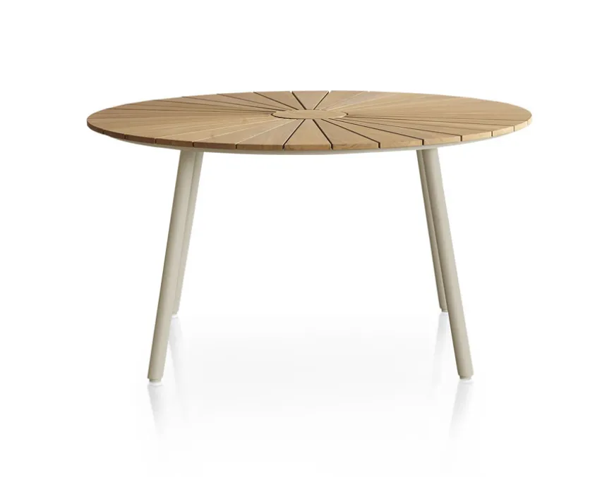 DaneLine Eva Teak Havemøbelsæt - Ø130 cm - Latte