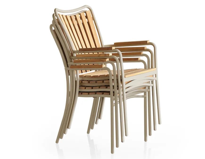 DaneLine Eva Teak Havemøbelsæt - Ø130 cm - Latte